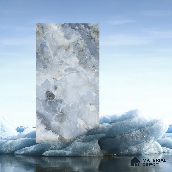 Marble Wall & Floor Tile TL 05112 C Marblis Ocean Onyx 4 ft x 2 ft Vitrified Endless Glossy Finish - 9 mm (Random 4) | Suitable for Living Room, Bedroom & Bathroom
