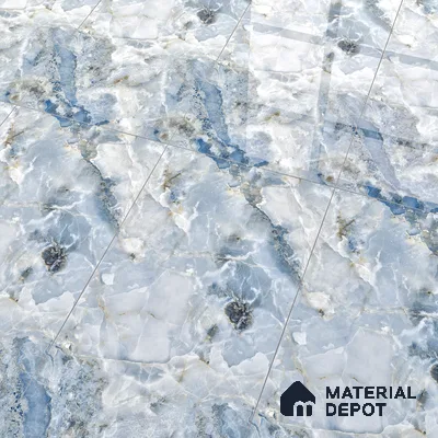 Marble Wall & Floor Tile TL 05112 C Marblis Ocean Onyx 4 ft x 2 ft Vitrified Endless Glossy Finish - 9 mm (Random 4) | Suitable for Living Room, Bedroom & Bathroom