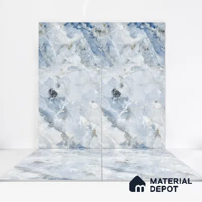 Marble Wall & Floor Tile TL 05112 C Marblis Ocean Onyx 4 ft x 2 ft Vitrified Endless Glossy Finish - 9 mm (Random 4) | Suitable for Living Room, Bedroom & Bathroom