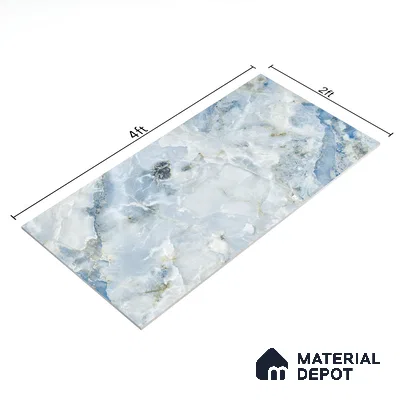 Marble Wall & Floor Tile TL 05112 C Marblis Ocean Onyx 4 ft x 2 ft Vitrified Endless Glossy Finish - 9 mm (Random 4) | Suitable for Living Room, Bedroom & Bathroom