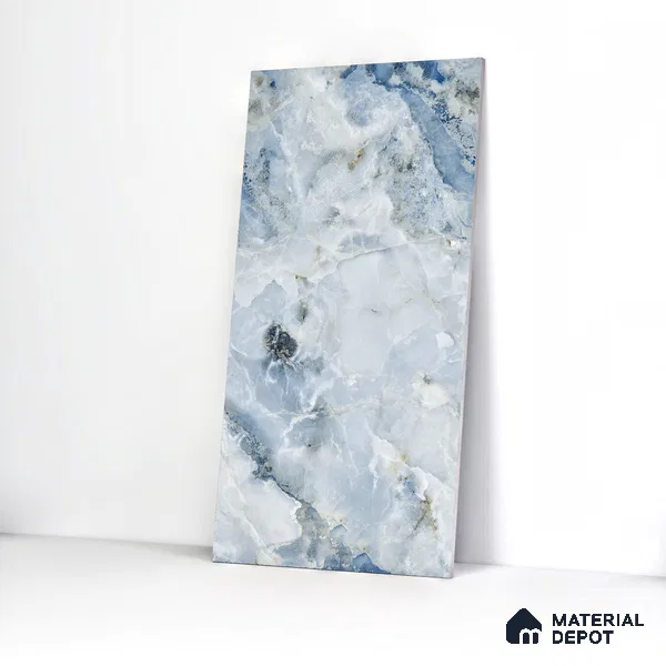 Marble Wall & Floor Tile TL 05112 C Marblis Ocean Onyx 4 ft x 2 ft Vitrified Endless Glossy Finish - 9 mm (Random 4) | Suitable for Living Room, Bedroom & Bathroom