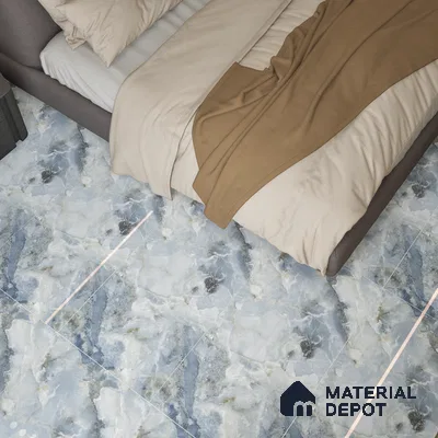 Marble Wall & Floor Tile TL 05112 C Marblis Ocean Onyx 4 ft x 2 ft Vitrified Endless Glossy Finish - 9 mm (Random 4) | Suitable for Living Room, Bedroom & Bathroom