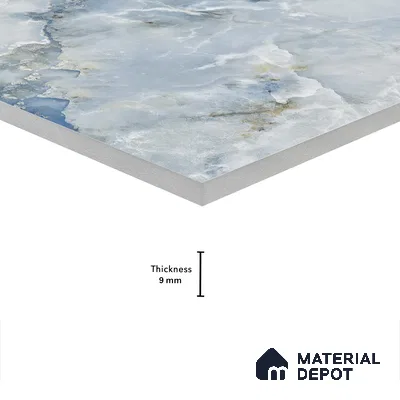 Marble Wall & Floor Tile TL 05112 C Marblis Ocean Onyx 4 ft x 2 ft Vitrified Endless Glossy Finish - 9 mm (Random 4) | Suitable for Living Room, Bedroom & Bathroom