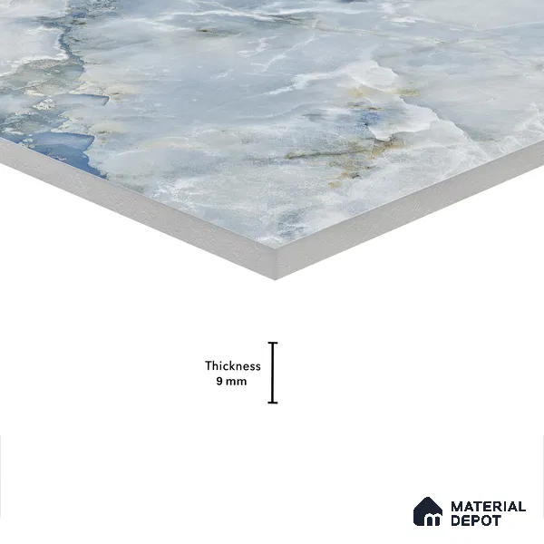 Marble Wall & Floor Tile TL 05112 C Marblis Ocean Onyx 4 ft x 2 ft Vitrified Endless Glossy Finish - 9 mm (Random 4) | Suitable for Living Room, Bedroom & Bathroom