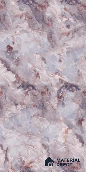 Marble Wall & Floor Tile TL 05112 D Marblis Amethyst Onyx 4 ft x 2 ft Vitrified Endless Glossy Finish - 9 mm (Random 4) | Suitable for Living Room, Bedroom & Bathroom