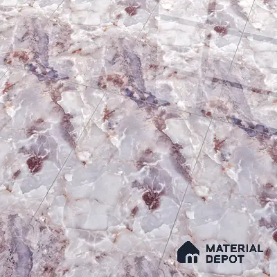 Marble Wall & Floor Tile TL 05112 D Marblis Amethyst Onyx 4 ft x 2 ft Vitrified Endless Glossy Finish - 9 mm (Random 4) | Suitable for Living Room, Bedroom & Bathroom