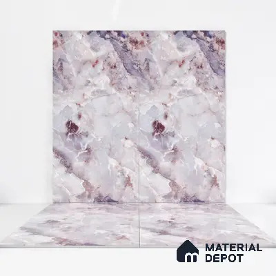 Marble Wall & Floor Tile TL 05112 D Marblis Amethyst Onyx 4 ft x 2 ft Vitrified Endless Glossy Finish - 9 mm (Random 4) | Suitable for Living Room, Bedroom & Bathroom