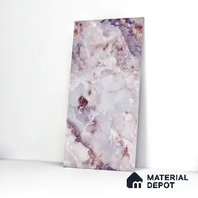 Marble Wall & Floor Tile TL 05112 D Marblis Amethyst Onyx 4 ft x 2 ft Vitrified Endless Glossy Finish - 9 mm (Random 4) | Suitable for Living Room, Bedroom & Bathroom