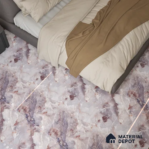 Marble Wall & Floor Tile TL 05112 D Marblis Amethyst Onyx 4 ft x 2 ft Vitrified Endless Glossy Finish - 9 mm (Random 4) | Suitable for Living Room, Bedroom & Bathroom