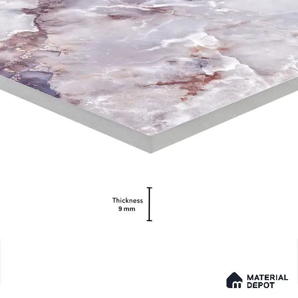 Marble Wall & Floor Tile TL 05112 D Marblis Amethyst Onyx 4 ft x 2 ft Vitrified Endless Glossy Finish - 9 mm (Random 4) | Suitable for Living Room, Bedroom & Bathroom
