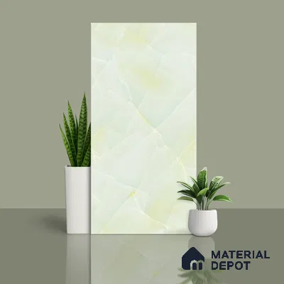 Marble Wall & Floor Tile TL 05112 Marblis Emerald Onyx 4 ft x 2 ft Vitrified Endless Glossy Finish - 9 mm (Random 4) | Suitable for Living Room, Bedroom & Bathroom