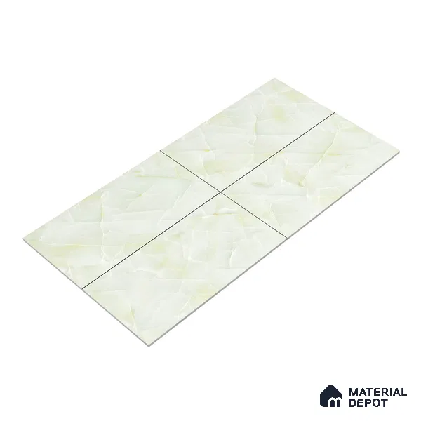 Marble Wall & Floor Tile TL 05112 Marblis Emerald Onyx 4 ft x 2 ft Vitrified Endless Glossy Finish - 9 mm (Random 4) | Suitable for Living Room, Bedroom & Bathroom