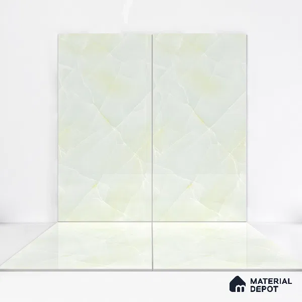 Marble Wall & Floor Tile TL 05112 Marblis Emerald Onyx 4 ft x 2 ft Vitrified Endless Glossy Finish - 9 mm (Random 4) | Suitable for Living Room, Bedroom & Bathroom