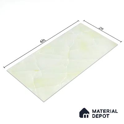 Marble Wall & Floor Tile TL 05112 Marblis Emerald Onyx 4 ft x 2 ft Vitrified Endless Glossy Finish - 9 mm (Random 4) | Suitable for Living Room, Bedroom & Bathroom