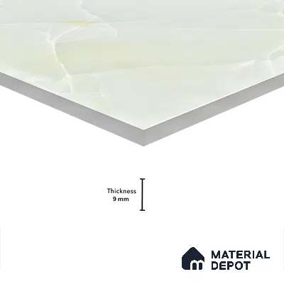 Marble Wall & Floor Tile TL 05112 Marblis Emerald Onyx 4 ft x 2 ft Vitrified Endless Glossy Finish - 9 mm (Random 4) | Suitable for Living Room, Bedroom & Bathroom