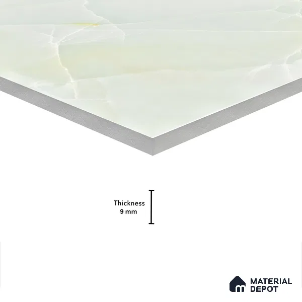 Marble Wall & Floor Tile TL 05112 Marblis Emerald Onyx 4 ft x 2 ft Vitrified Endless Glossy Finish - 9 mm (Random 4) | Suitable for Living Room, Bedroom & Bathroom