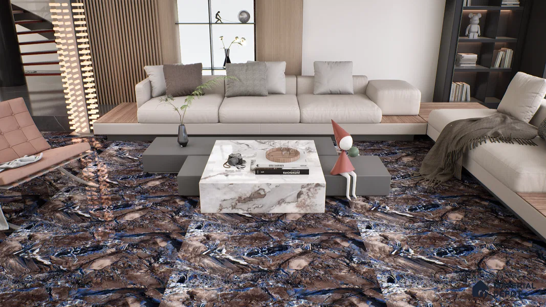 Marble Wall & Floor Tile TL 05149 Marblis Fez Fantasy 4 ft x 2 ft Vitrified High Gloss Finish - 9 mm (Random 4) | Suitable for Living Room, Bedroom & Bathroom