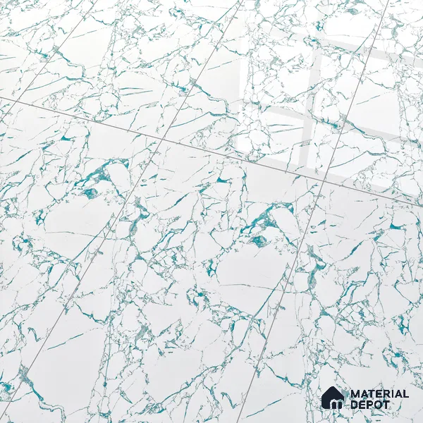 Marble Wall & Floor Tile TL 05155 Marblis Glacial Grace 4 ft x 2 ft Vitrified Endless Glossy Finish - 9 mm (Random 3) | Suitable for Living Room, Bedroom & Bathroom