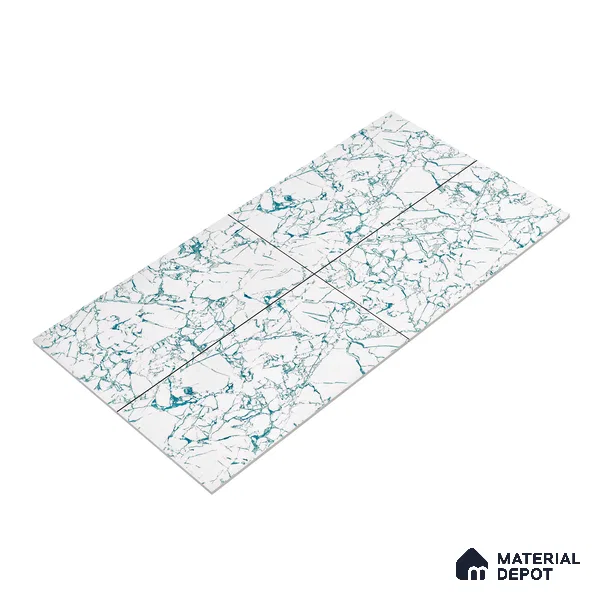 Marble Wall & Floor Tile TL 05155 Marblis Glacial Grace 4 ft x 2 ft Vitrified Endless Glossy Finish - 9 mm (Random 3) | Suitable for Living Room, Bedroom & Bathroom