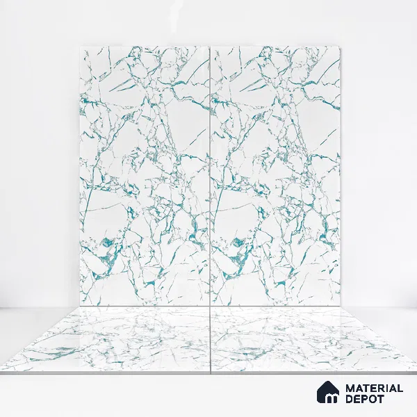 Marble Wall & Floor Tile TL 05155 Marblis Glacial Grace 4 ft x 2 ft Vitrified Endless Glossy Finish - 9 mm (Random 3) | Suitable for Living Room, Bedroom & Bathroom