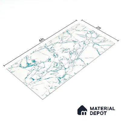 Marble Wall & Floor Tile TL 05155 Marblis Glacial Grace 4 ft x 2 ft Vitrified Endless Glossy Finish - 9 mm (Random 3) | Suitable for Living Room, Bedroom & Bathroom