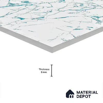 Marble Wall & Floor Tile TL 05155 Marblis Glacial Grace 4 ft x 2 ft Vitrified Endless Glossy Finish - 9 mm (Random 3) | Suitable for Living Room, Bedroom & Bathroom