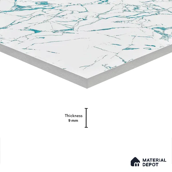 Marble Wall & Floor Tile TL 05155 Marblis Glacial Grace 4 ft x 2 ft Vitrified Endless Glossy Finish - 9 mm (Random 3) | Suitable for Living Room, Bedroom & Bathroom