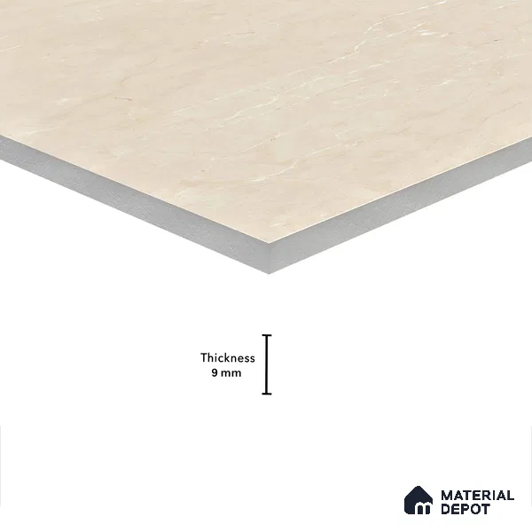 Marble Wall & Floor Tile TL 05144 Marblis Golden Dune 4 ft x 2 ft Vitrified Glossy Finish - 9 mm (Random 4) | Suitable for Living Room, Bedroom & Bathroom