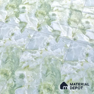 Marble Wall & Floor Tile TL 05147 Marblis Jade Cascade 4 ft x 2 ft Vitrified Endless Glossy Finish - 9 mm (Random 4) | Suitable for Living Room, Bedroom & Bathroom