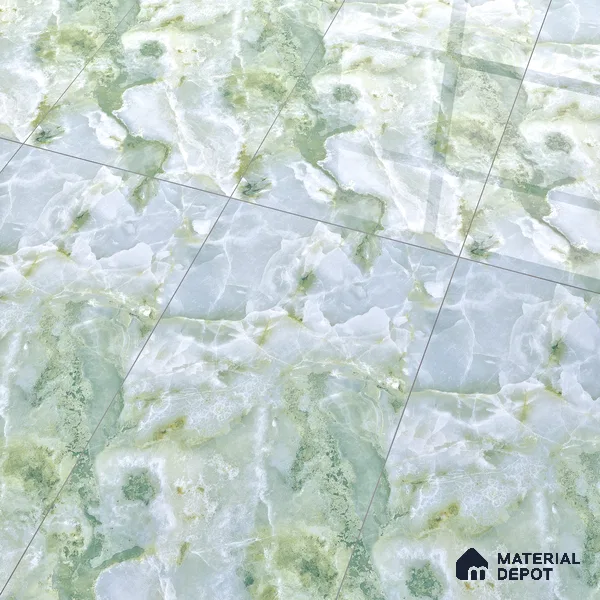 Marble Wall & Floor Tile TL 05147 Marblis Jade Cascade 4 ft x 2 ft Vitrified Endless Glossy Finish - 9 mm (Random 4) | Suitable for Living Room, Bedroom & Bathroom