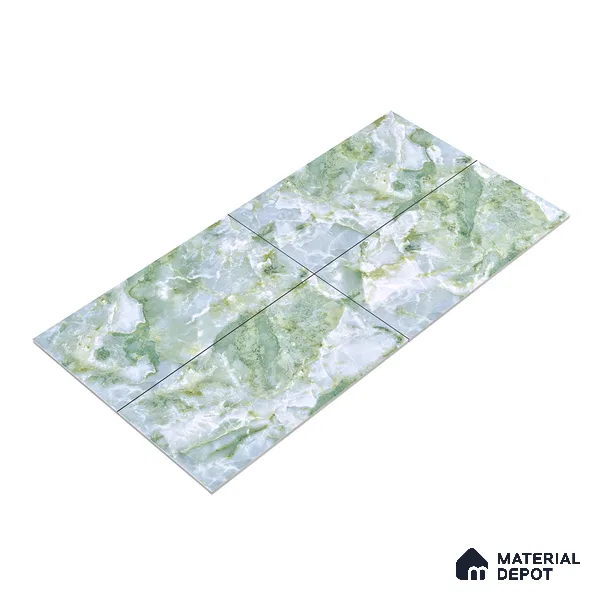 Marble Wall & Floor Tile TL 05147 Marblis Jade Cascade 4 ft x 2 ft Vitrified Endless Glossy Finish - 9 mm (Random 4) | Suitable for Living Room, Bedroom & Bathroom