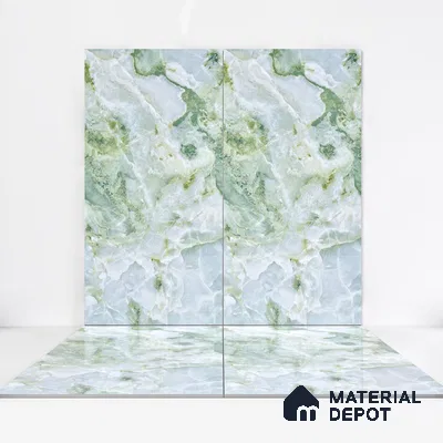 Marble Wall & Floor Tile TL 05147 Marblis Jade Cascade 4 ft x 2 ft Vitrified Endless Glossy Finish - 9 mm (Random 4) | Suitable for Living Room, Bedroom & Bathroom