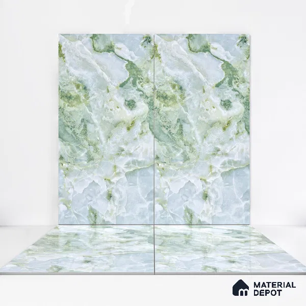 Marble Wall & Floor Tile TL 05147 Marblis Jade Cascade 4 ft x 2 ft Vitrified Endless Glossy Finish - 9 mm (Random 4) | Suitable for Living Room, Bedroom & Bathroom