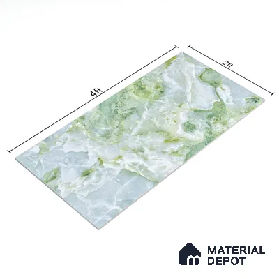 Marble Wall & Floor Tile TL 05147 Marblis Jade Cascade 4 ft x 2 ft Vitrified Endless Glossy Finish - 9 mm (Random 4) | Suitable for Living Room, Bedroom & Bathroom