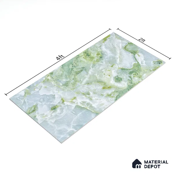 Marble Wall & Floor Tile TL 05147 Marblis Jade Cascade 4 ft x 2 ft Vitrified Endless Glossy Finish - 9 mm (Random 4) | Suitable for Living Room, Bedroom & Bathroom