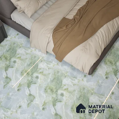 Marble Wall & Floor Tile TL 05147 Marblis Jade Cascade 4 ft x 2 ft Vitrified Endless Glossy Finish - 9 mm (Random 4) | Suitable for Living Room, Bedroom & Bathroom