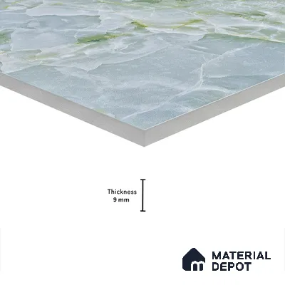 Marble Wall & Floor Tile TL 05147 Marblis Jade Cascade 4 ft x 2 ft Vitrified Endless Glossy Finish - 9 mm (Random 4) | Suitable for Living Room, Bedroom & Bathroom
