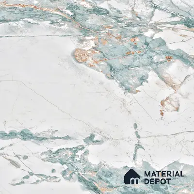Marble Wall & Floor Tile TL 05146 Marblis Aqua Vein 4 ft x 2 ft Vitrified Endless Glossy Finish - 9 mm (Random 3) | Suitable for Living Room, Bedroom & Bathroom