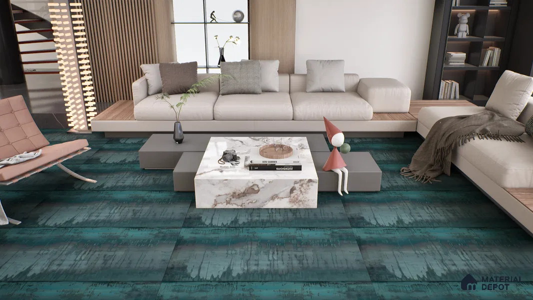 Marble Wall & Floor Tile TL 05124 Marblis Marine Elegance 4 ft x 2 ft  Vitrified Metallic Finish - 9 mm (Random 4) | Suitable for Living Room, Bedroom & Bathroom