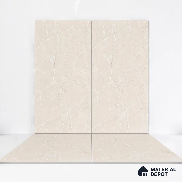 Marble Wall & Floor Tile TL 05160 Marblis Mirage Dune 4 ft x 2 ft Vitrified Carving Matte Finish - 9 mm (Random 4) | Suitable for Living Room, Bedroom & Bathroom