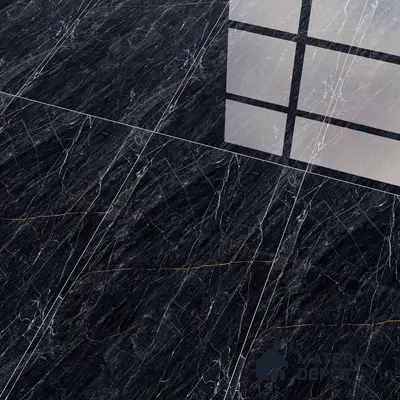 Marble Wall & Floor Tile TL 05148 Marblis Obsidian Veil 4 ft x 2 ft Vitrified  High Gloss Finish - 9 mm (Random 4) | Suitable for Living Room, Bedroom & Bathroom