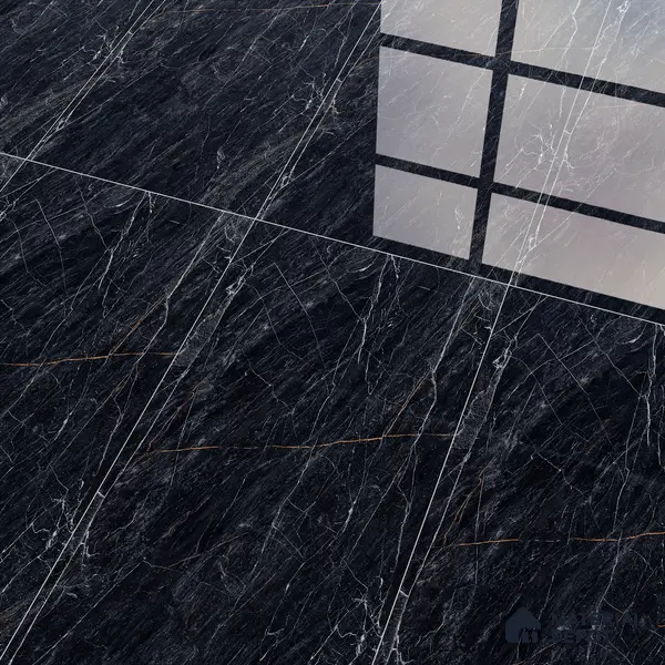 Marble Wall & Floor Tile TL 05148 Marblis Obsidian Veil 4 ft x 2 ft Vitrified High Gloss Finish - 9 mm (Random 4) | Suitable for Living Room, Bedroom & Bathroom