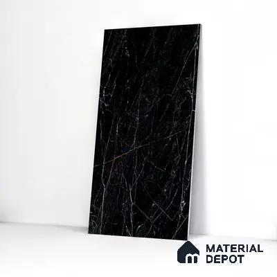 Marble Wall & Floor Tile TL 05148 Marblis Obsidian Veil 4 ft x 2 ft Vitrified  High Gloss Finish - 9 mm (Random 4) | Suitable for Living Room, Bedroom & Bathroom