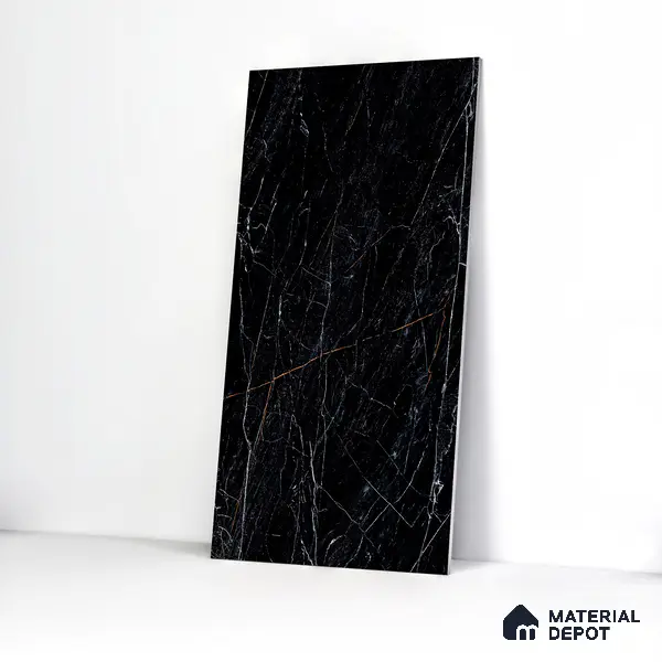 Marble Wall & Floor Tile TL 05148 Marblis Obsidian Veil 4 ft x 2 ft Vitrified High Gloss Finish - 9 mm (Random 4) | Suitable for Living Room, Bedroom & Bathroom