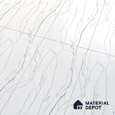 Marble Wall & Floor Tile TL 05113 B Marblis White Radiance 4 ft x 2 ft Vitrified Endless Carving Matte Finish - 9 mm (Random 4) | Suitable for Living Room, Bedroom & Bathroom