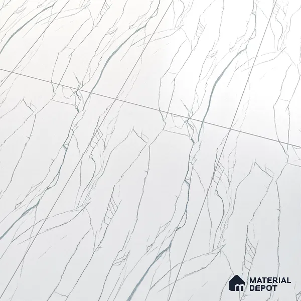 Marble Wall & Floor Tile TL 05113 B Marblis White Radiance 4 ft x 2 ft Vitrified Endless Carving Matte Finish - 9 mm (Random 4) | Suitable for Living Room, Bedroom & Bathroom