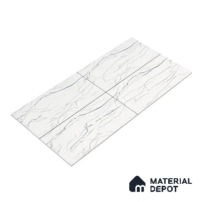 Marble Wall & Floor Tile TL 05113 Marblis Pearl Whisper 4 ft x 2 ft Vitrified Endless Glossy Finish - 9 mm (Random 4) | Suitable for Living Room, Bedroom & Bathroom