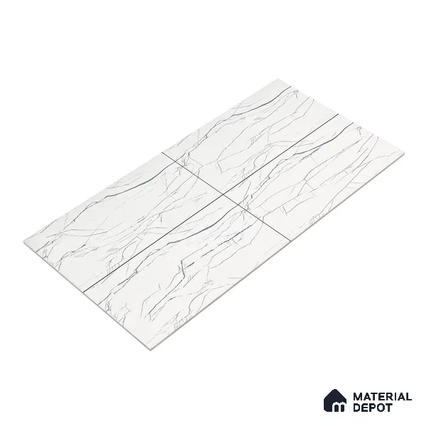 Marble Wall & Floor Tile TL 05113 Marblis Pearl Whisper 4 ft x 2 ft Vitrified Endless Glossy Finish - 9 mm (Random 4) | Suitable for Living Room, Bedroom & Bathroom