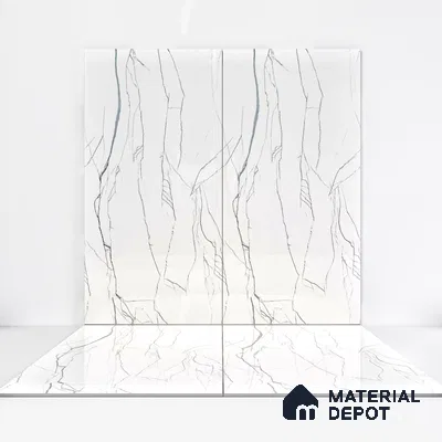 Marble Wall & Floor Tile TL 05113 Marblis Pearl Whisper 4 ft x 2 ft Vitrified Endless Glossy Finish - 9 mm (Random 4) | Suitable for Living Room, Bedroom & Bathroom