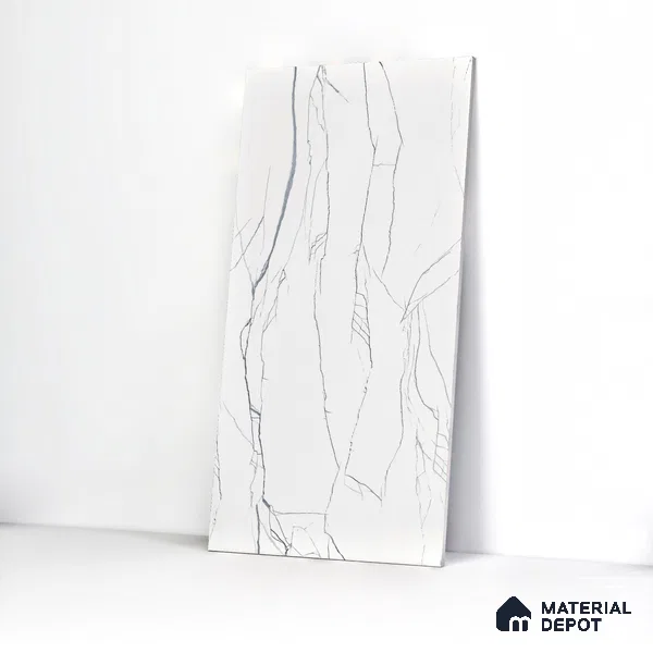 Marble Wall & Floor Tile TL 05113 Marblis Pearl Whisper 4 ft x 2 ft Vitrified Endless Glossy Finish - 9 mm (Random 4) | Suitable for Living Room, Bedroom & Bathroom